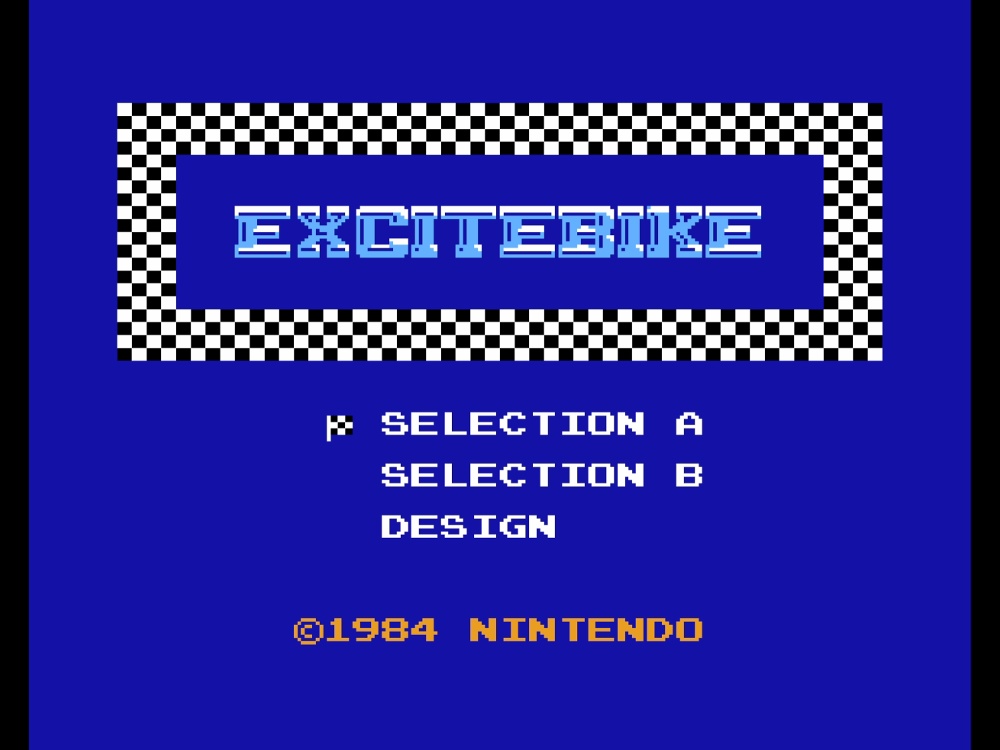 Title Screen of Excitebike for NES
